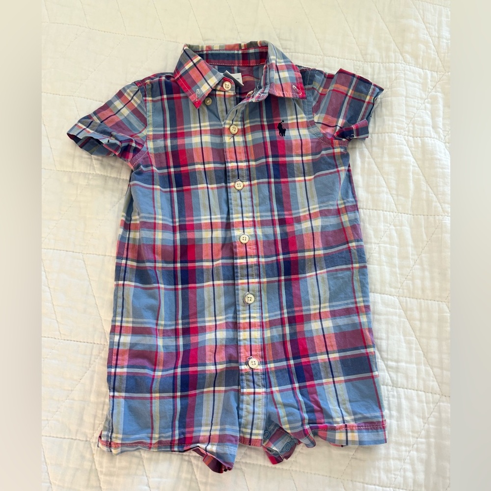 9m plaid boy set Ralph Lauren.